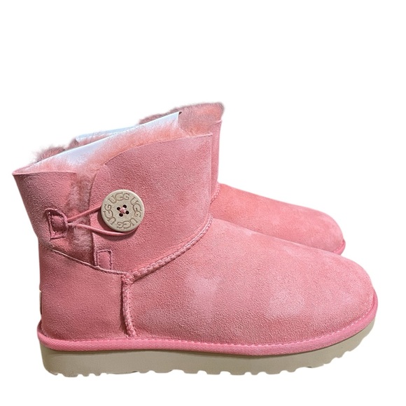 UGG Classic Mini Bailey Button II Pink Winter Boot sz 9 NIB - Picture 6 of 12